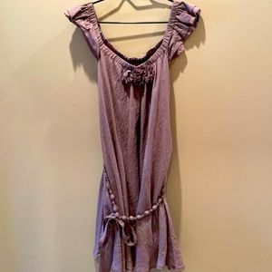 Ya Los Angeles Mid-length purple dress with beaded belt